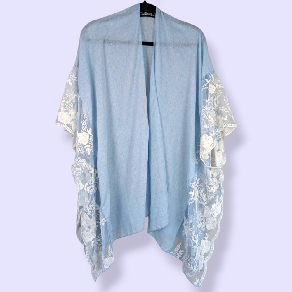 Cherie Bliss Blue Woven Cover-Up - Picture 5 of 9